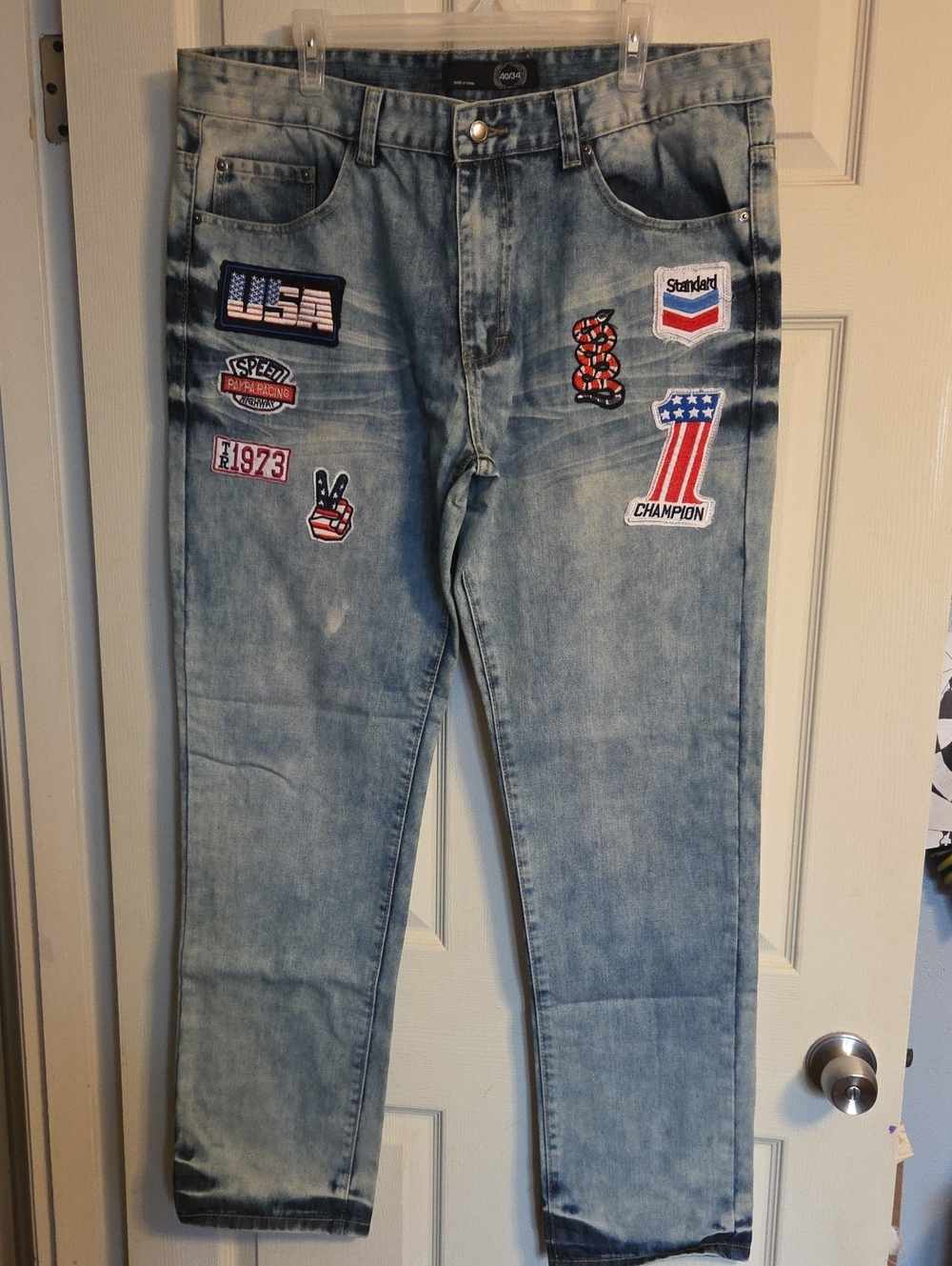 Maxi Milian Light Blue Patchwork Jeans Size 40